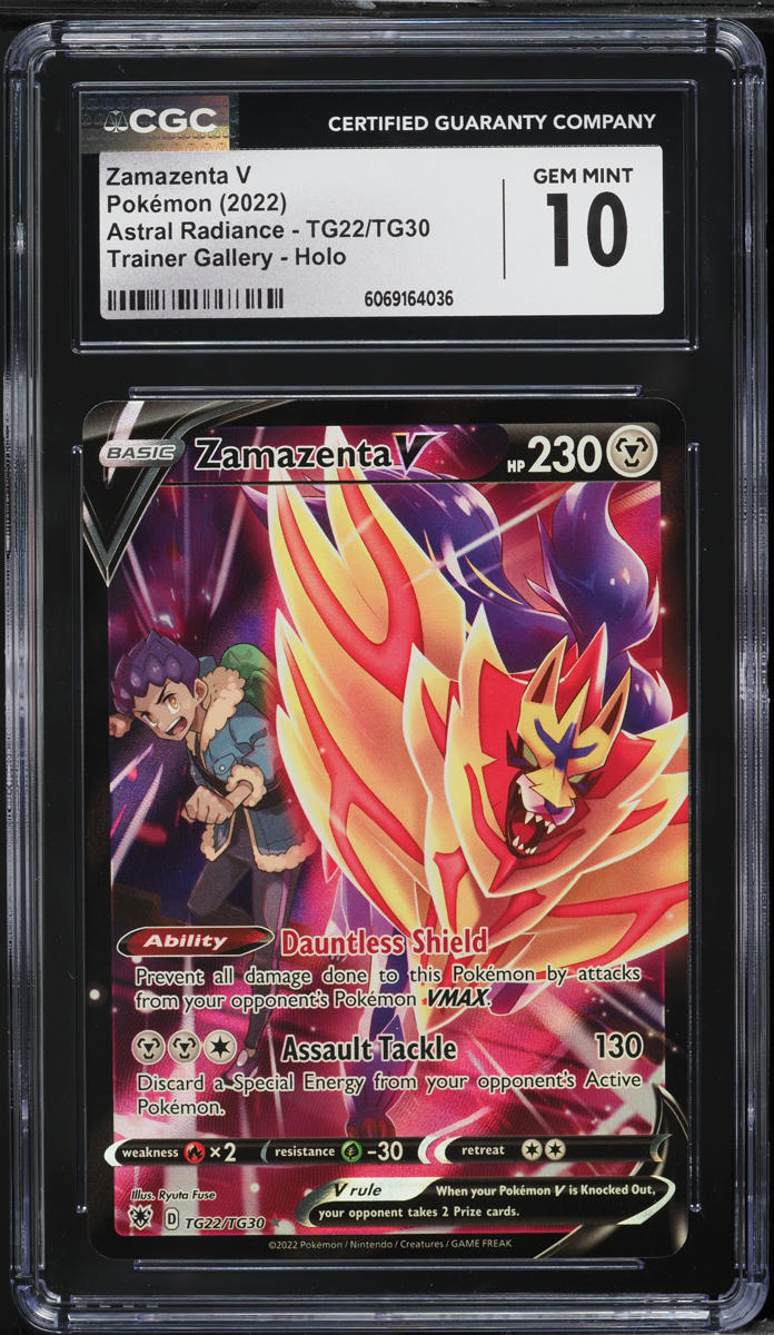 2022 Pokemon SWSH Astral Radiance Full Art Zamazenta V #TG22 CGC 10 GEM MINT