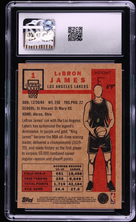 2025 Topps Living Set LeBron James #1 CGC 9 MINT