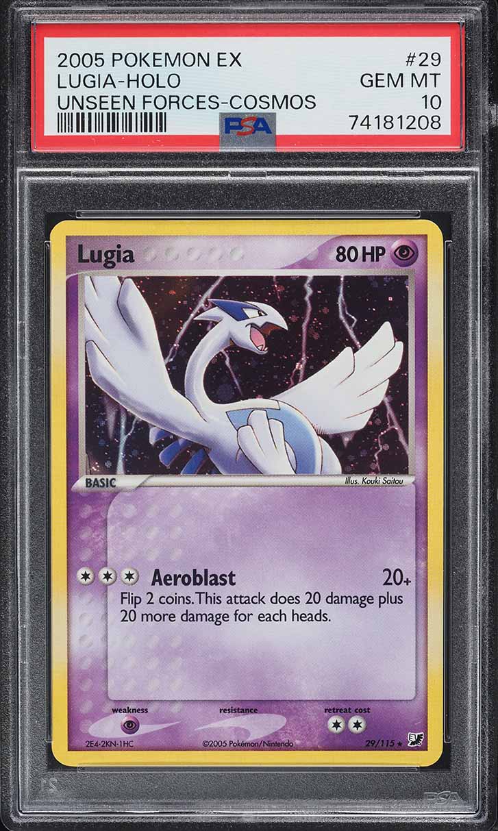 2005 Pokemon EX Unseen Forces Cosmos Holo Lugia #29 PSA 10 GEM MINT