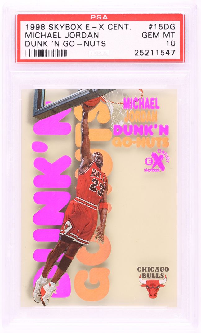 1998 Skybox E-X Century Dunk 'N Go Nuts Michael Jordan #15 PSA 10