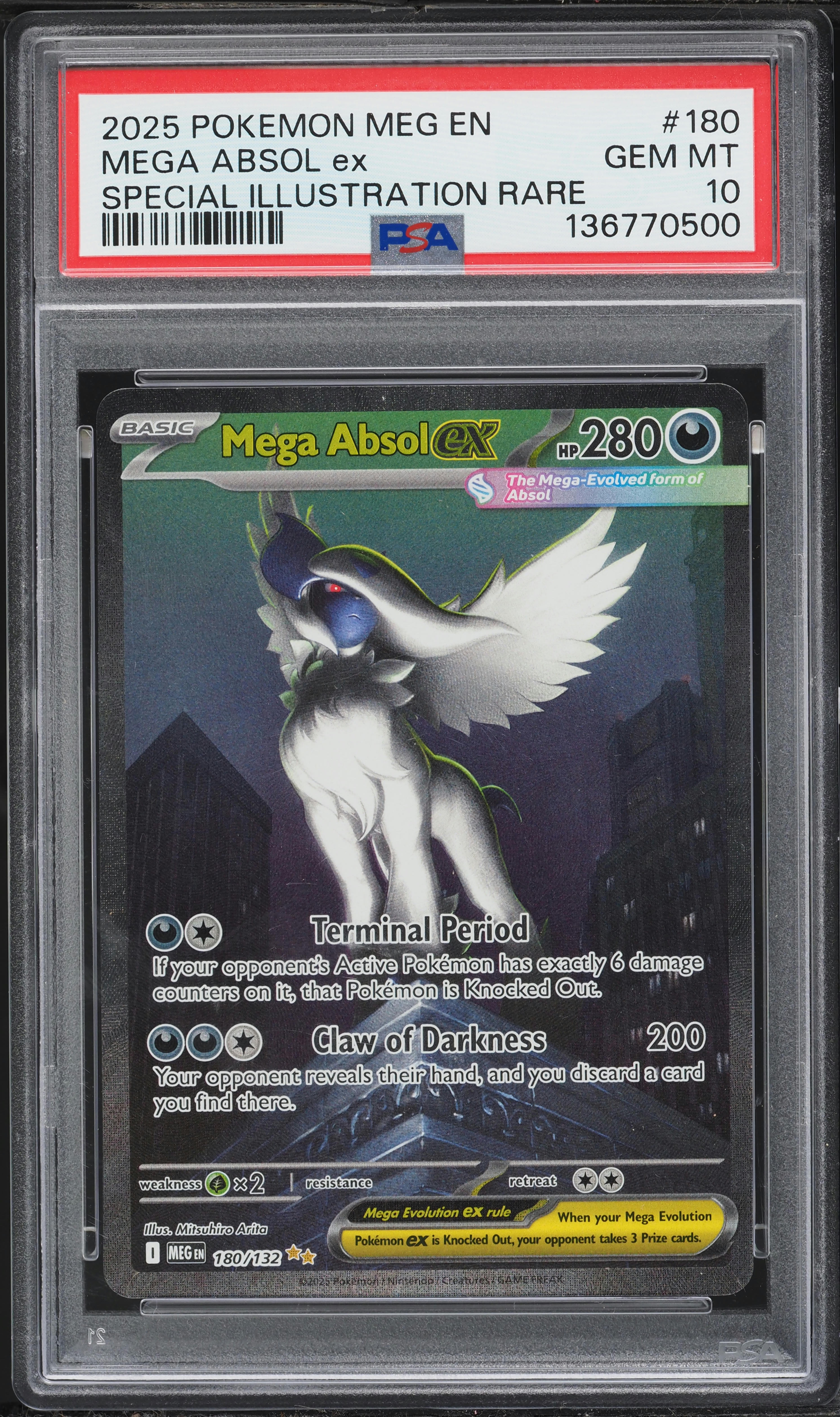 2025 Pokemon Mega Evolution SIR Mega Absol Ex #180 PSA 10 GEM MINT