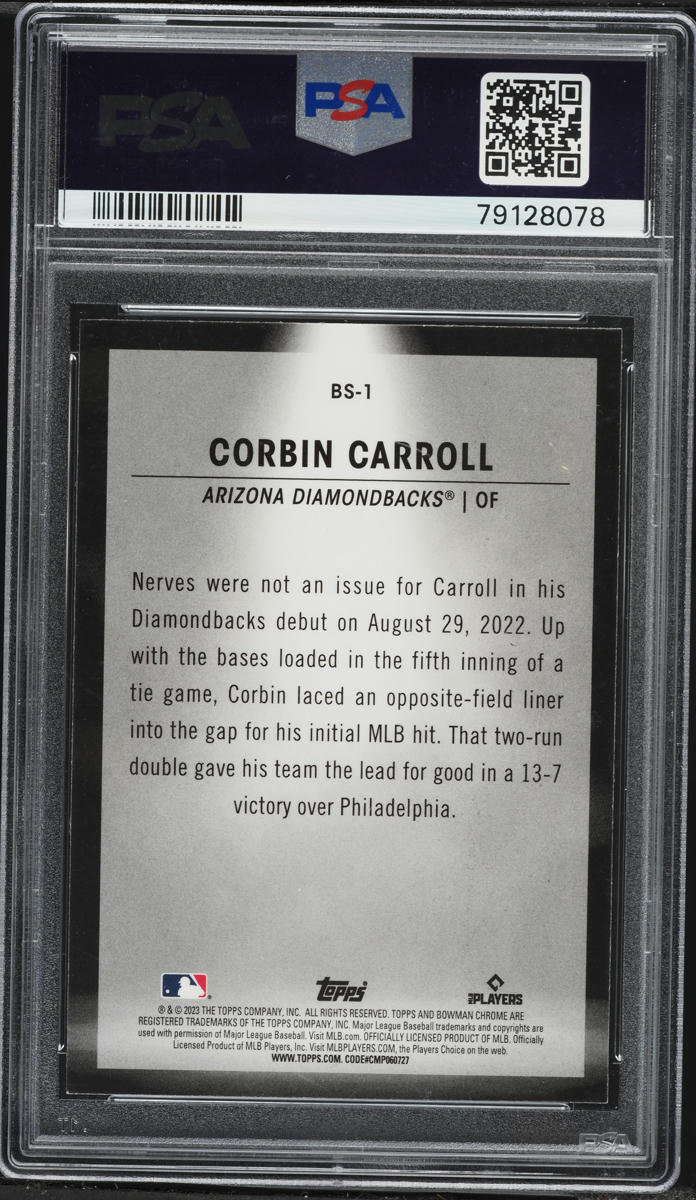 2023 Bowman Chrome Spotlights Corbin Carroll ROOKIE #BS-1 PSA 9 MINT