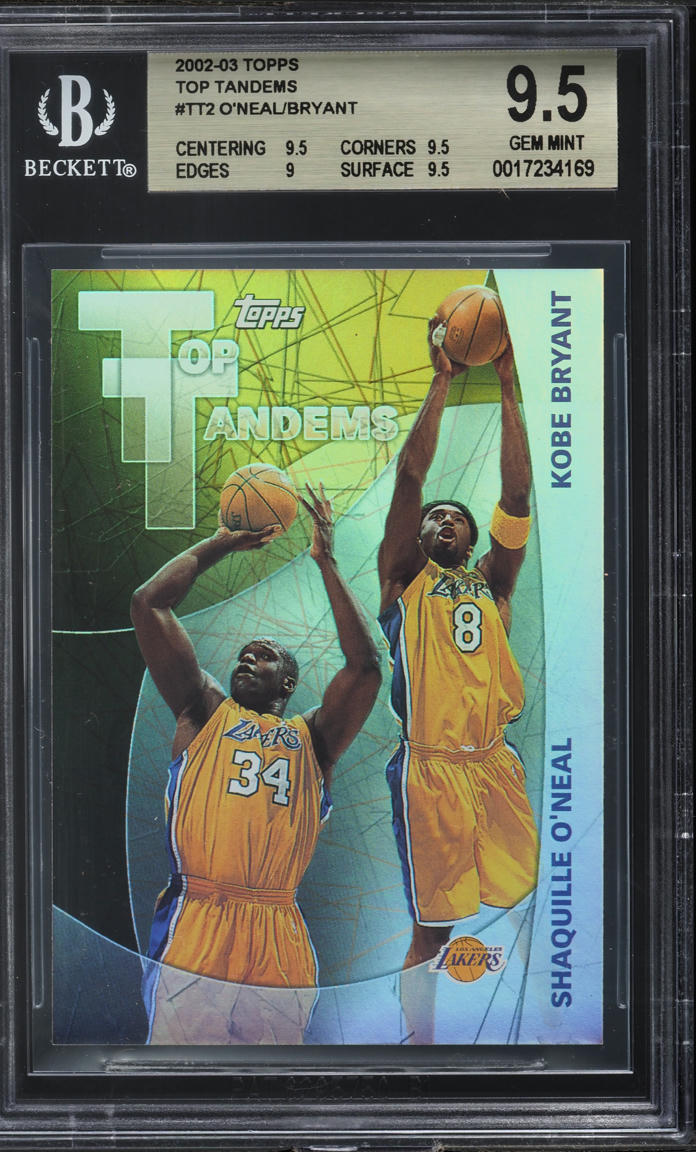 2002 Topps Top Tandems Shaquille O'Neal Kobe Bryant #TT2 BGS 9.5 GEM MINT