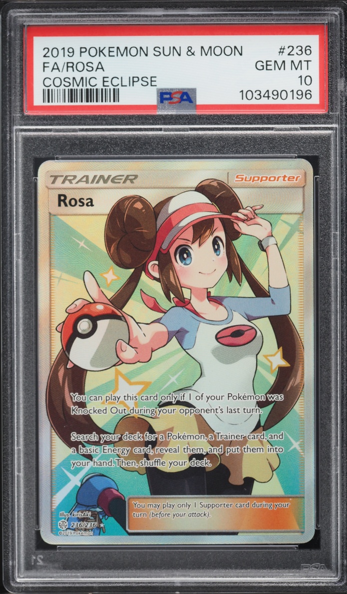 2019 Pokemon Sun & Moon Cosmic Eclipse Full Art Rosa #236 PSA 10 GEM MINT