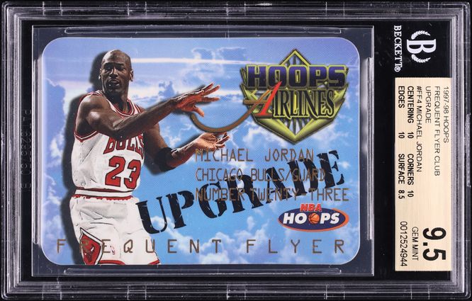 1997 Hoops Frequent Flyer Club Michael Jordan #4 PSA 9 MINT