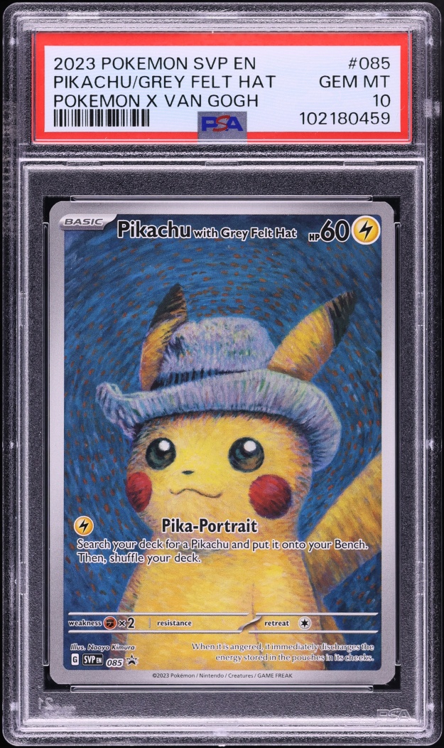 2023 Pokemon Scarlet & Violet Promo Van Gogh Full Art Pikachu With Grey Felt Hat #85 PSA 10 GEM