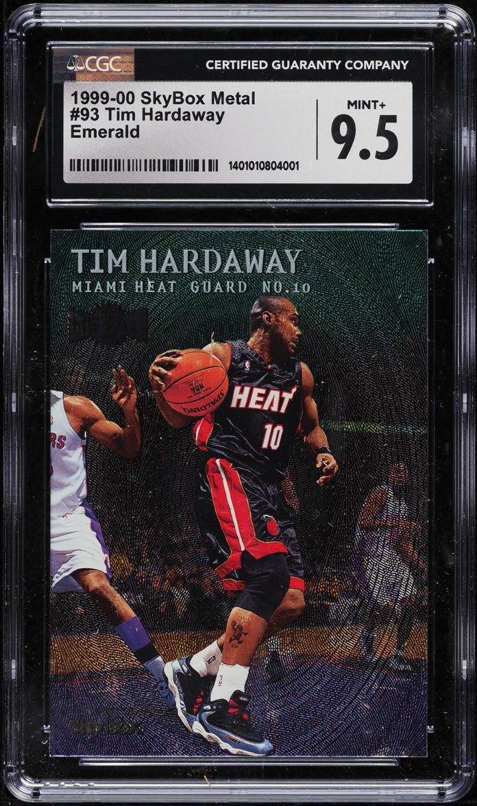 1999 SkyBox Metal Emerald Tim Hardaway #93 CGC 9.5 MINT+ - Main Image