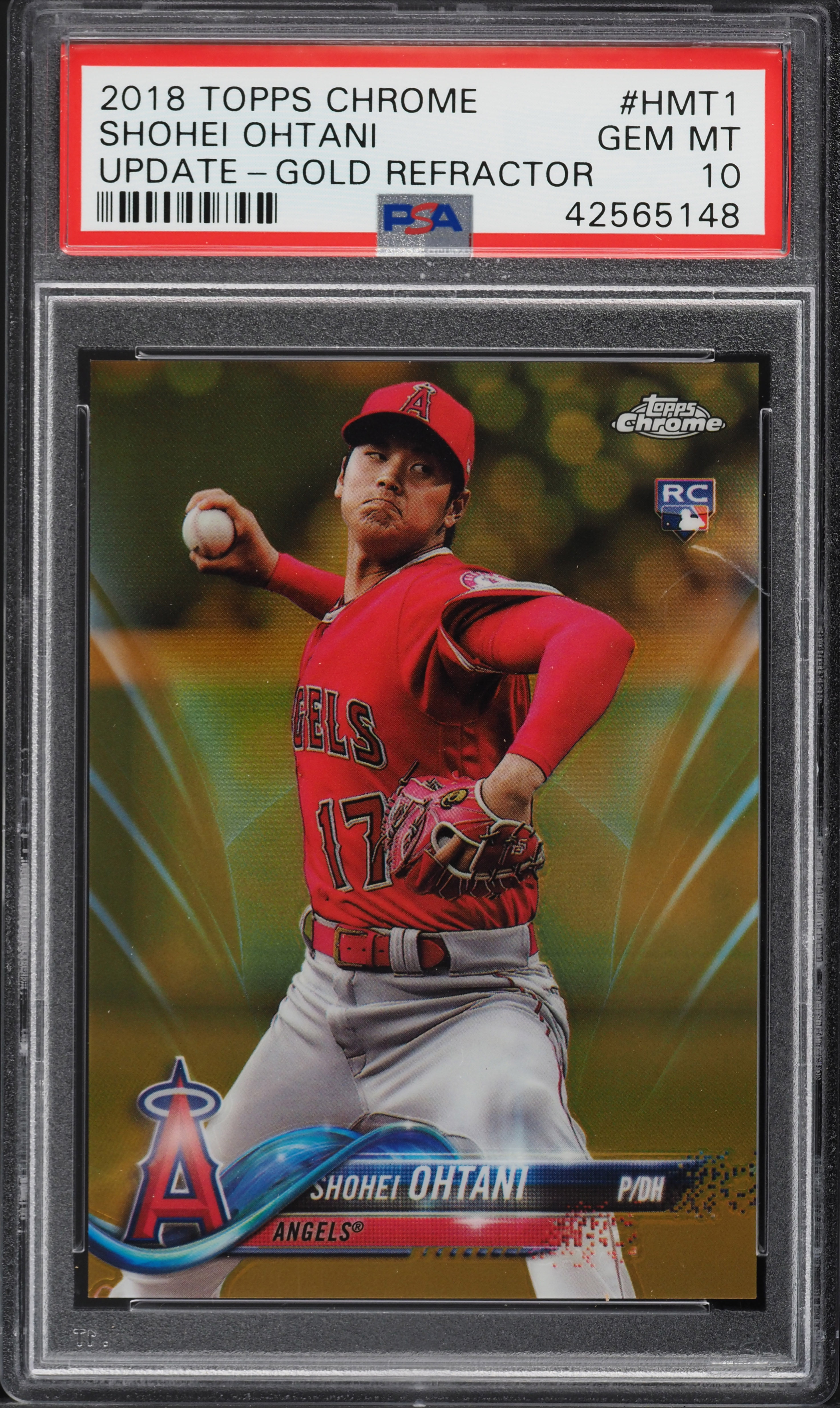 2018 Topps Chrome Update Gold Refractor Shohei Ohtani ROOKIE /50