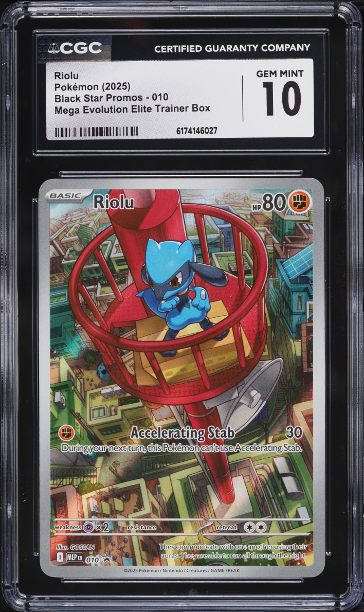 2025 Pokemon Mega Evolution Promo ETB Full Art Riolu #10 CGC 10 GEM MINT