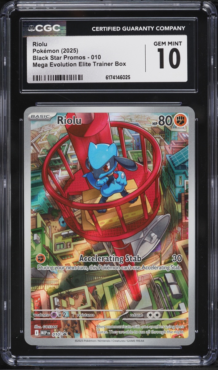 2025 Pokemon Mega Evolution Promo ETB Full Art Riolu #10 CGC 10 GEM MINT