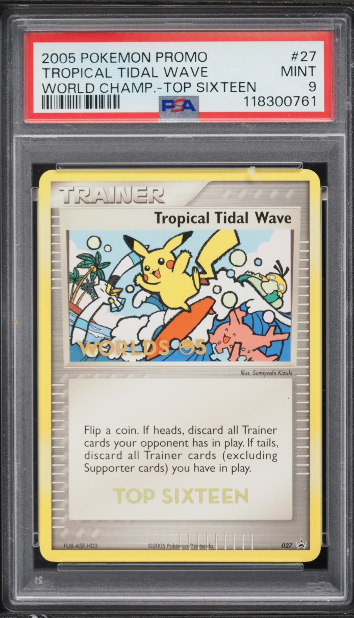 2005 Pokemon Promo World Championships Top Sixteen Tropical Tidal Wave #27 PSA 9 MINT
