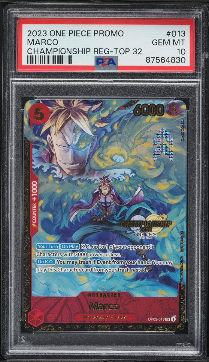 2023 One Piece Promo Championship Top 32 Marco #OP03-013 PSA