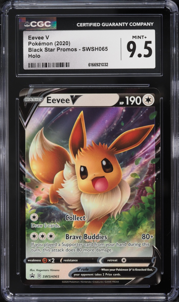 2020 Pokemon Sword & Shield Black Star Promo Holo Eevee V #SWSH065 CGC 9.5 MINT+
