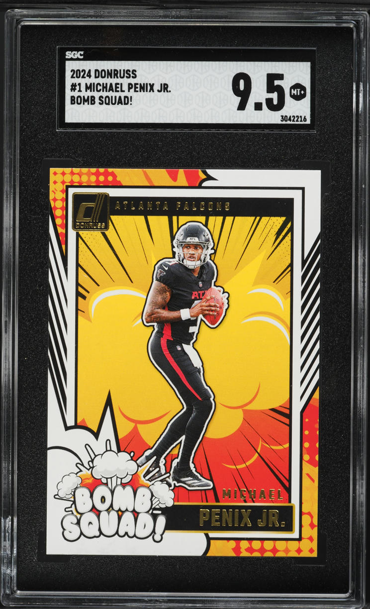 2024 Donruss Bomb Squad! Michael Penix Jr. ROOKIE #1 SGC 9.5 MINT+