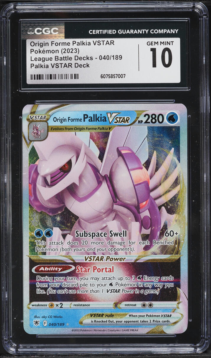 2023 Pokemon Sword & Shield League Battle Decks Origin Forme Palkia VSTAR #40 CGC 10 GEM MINT