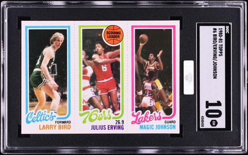 1996 Finest Reprint w/ Coating Larry Bird Julius Erving Magic