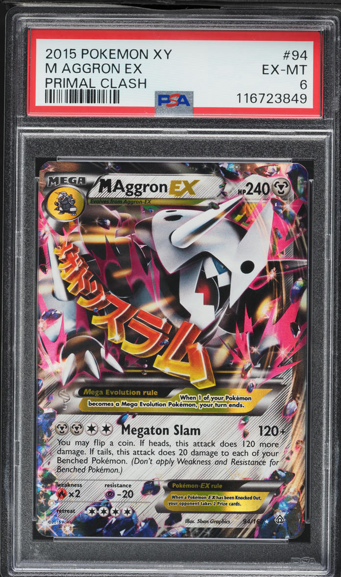 2015 Pokemon XY Primal Clash M Aggron EX #94 PSA 6 EXMT