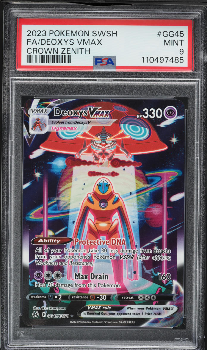 2023 Pokemon Sword & Shield Crown Zenith Full Art Deoxys VMAX #GG45 PSA 9 MINT