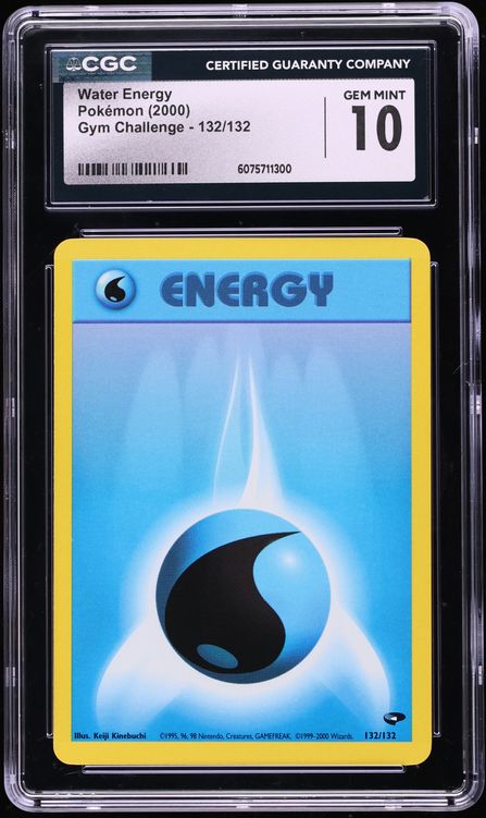 2000 Pokemon Gym Challenge Water Energy #132 CGC 10 GEM MINT
