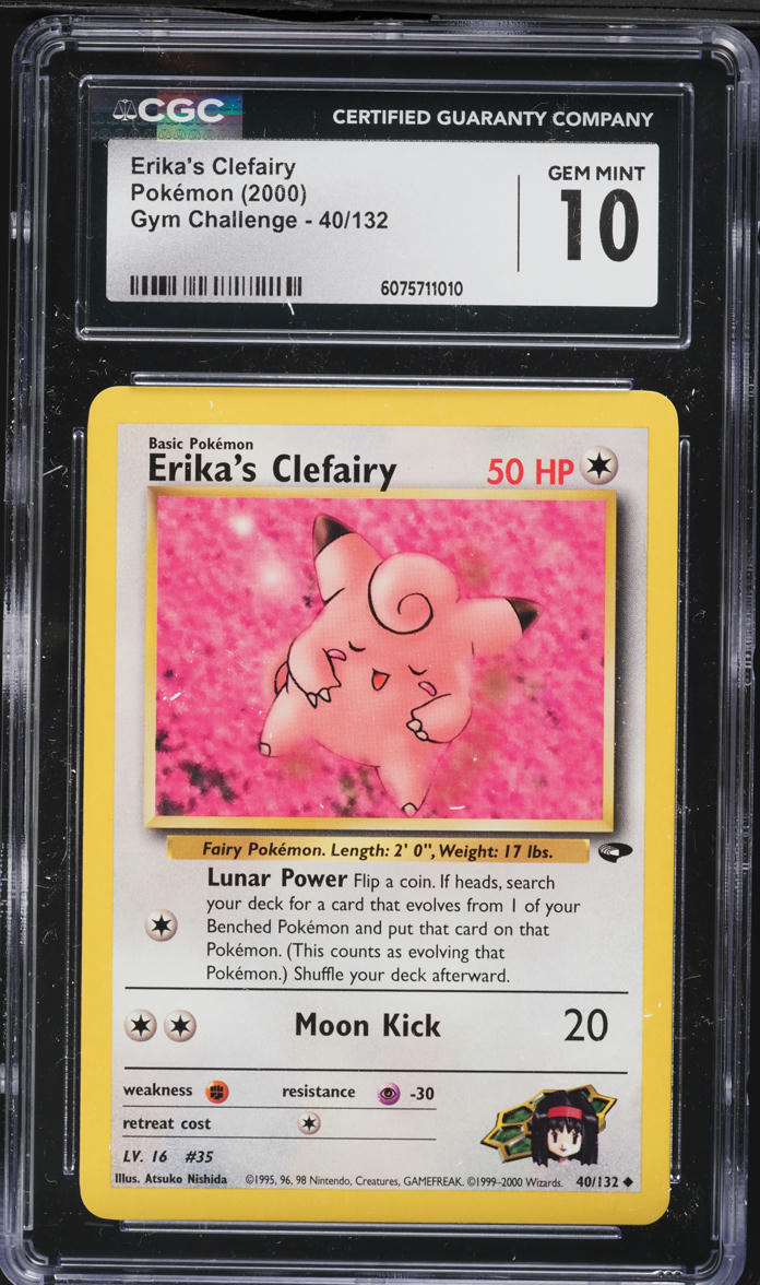 2000 Pokemon Gym Challenge Erika's Clefairy #40 CGC 10 GEM MINT