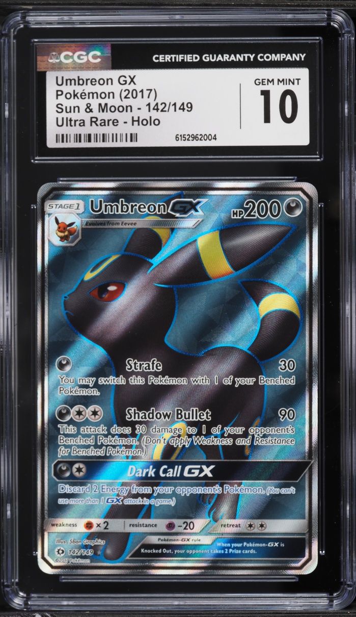 2017 Pokemon Sun & Moon Full Art Umbreon GX #142 CGC 10 GEM MINT