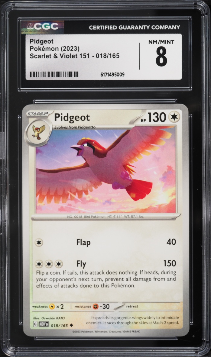 2023 Pokemon Scarlet & Violet 151 Pidgeot #018 CGC 8 NM-MT