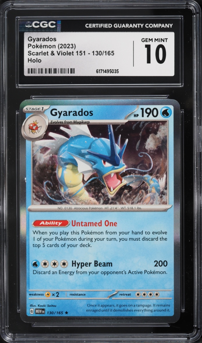 2023 Pokemon Scarlet & Violet 151 Holo Gyarados #130 CGC 10 GEM MINT