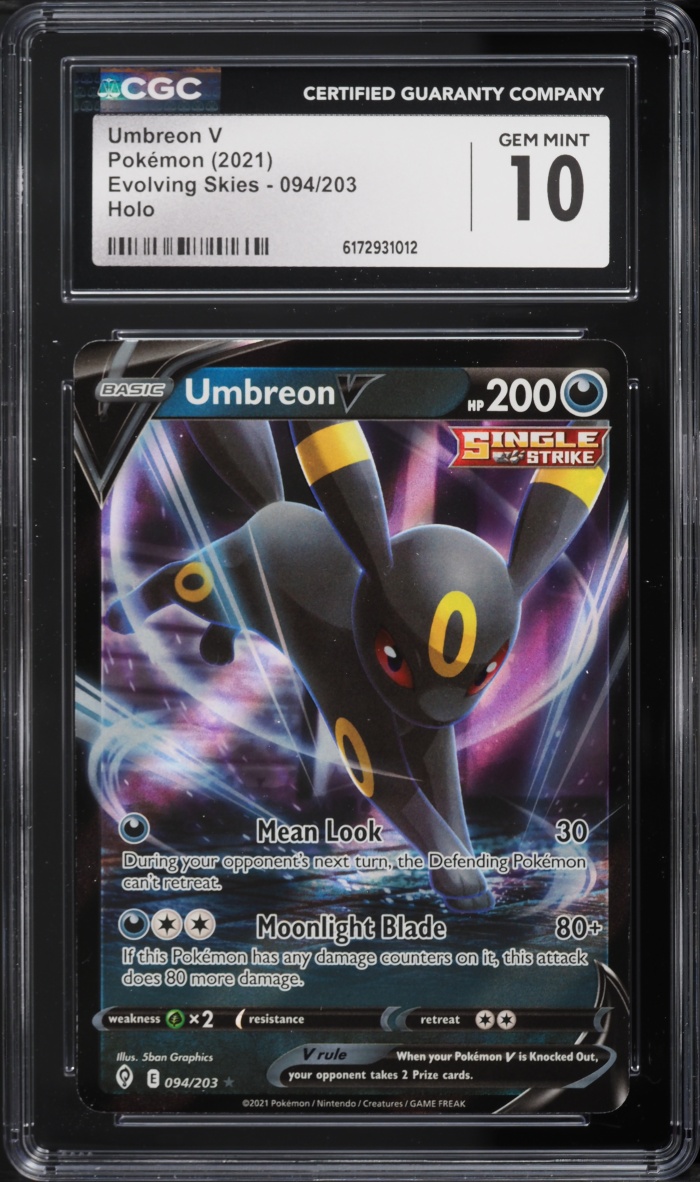 2021 Pokemon Sword & Shield Evolving Skies Holo Umbreon V #94 CGC 10 GEM MINT