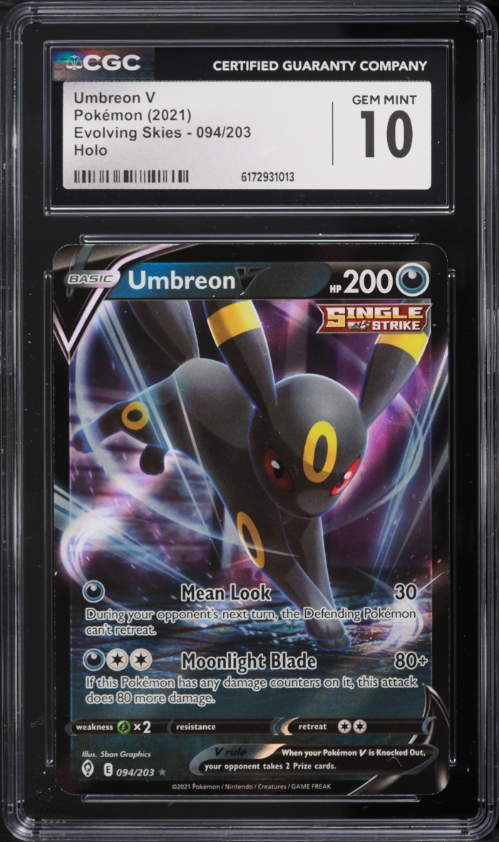 2021 Pokemon Sword & Shield Evolving Skies Holo Umbreon V #94 CGC 10 GEM MINT