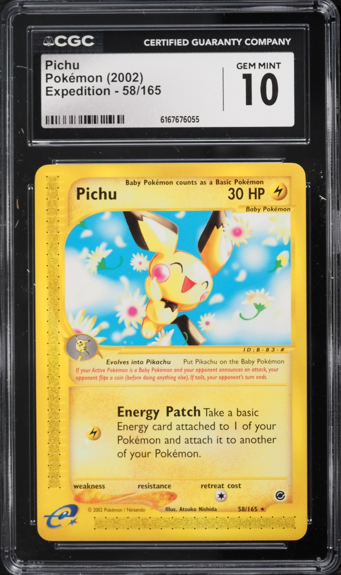 2002 Pokemon Expedition Pichu #58 CGC 10 GEM MINT