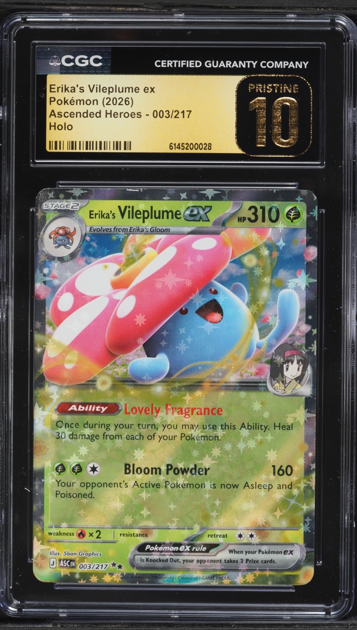 2026 Pokemon Mega Evolution Ascended Heroes Holo Erika's Vileplume ex #003 CGC 10 PRISTINE