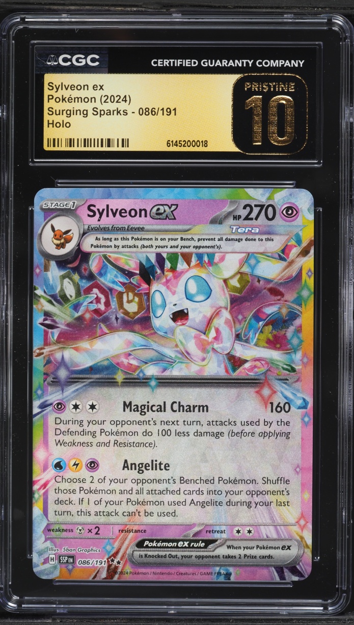 2024 Pokemon Scarlet & Violet Surging Sparks Holo Sylveon ex #86 CGC 10 PRISTINE