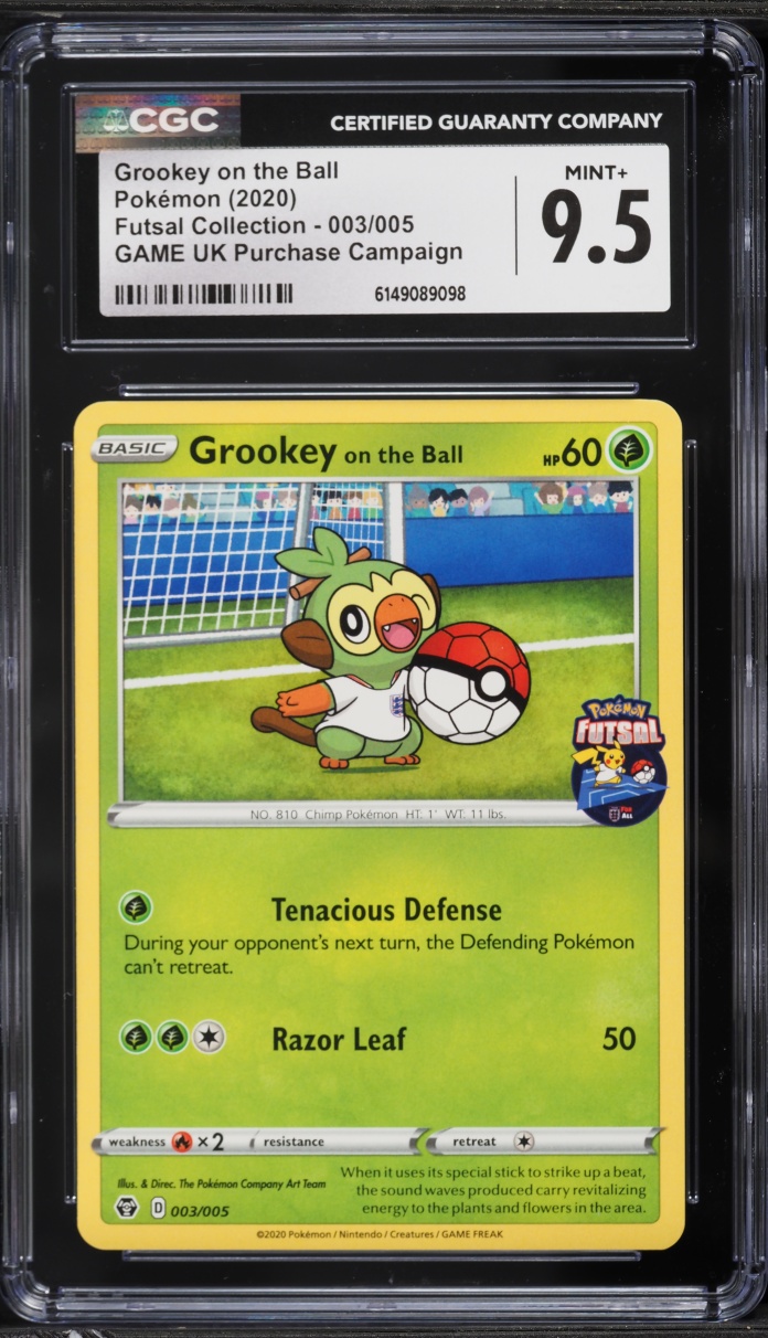 2020 Pokemon SWSH Futsal Collection Game UK Purchase Grookey On The Ball #3 CGC 9.5 MINT+