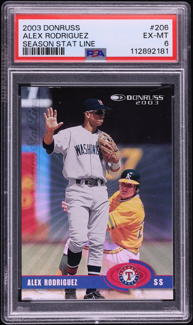 2003 Donruss Season Stat Line Alex Rodriguez /57 #206 PSA 6 EXMT