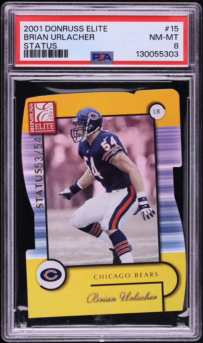 2001 Donruss Elite Status Die-Cut Brian Urlacher /54 #15 PSA 8 NM-MT