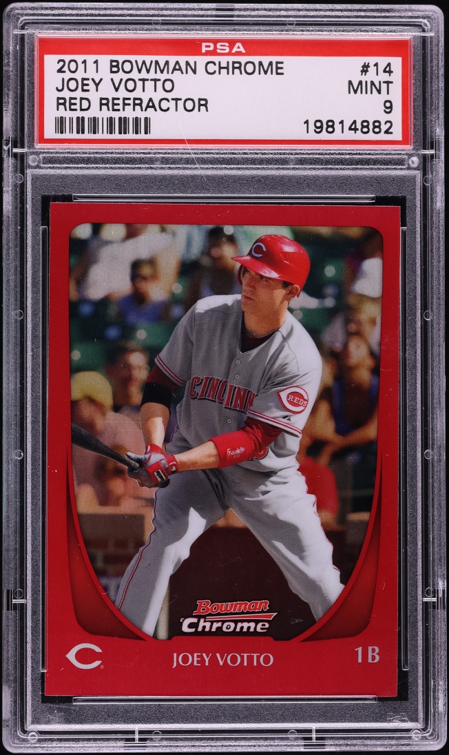 2011 Bowman Chrome Red Refractor Joey Votto /5 #14 PSA 9 MINT