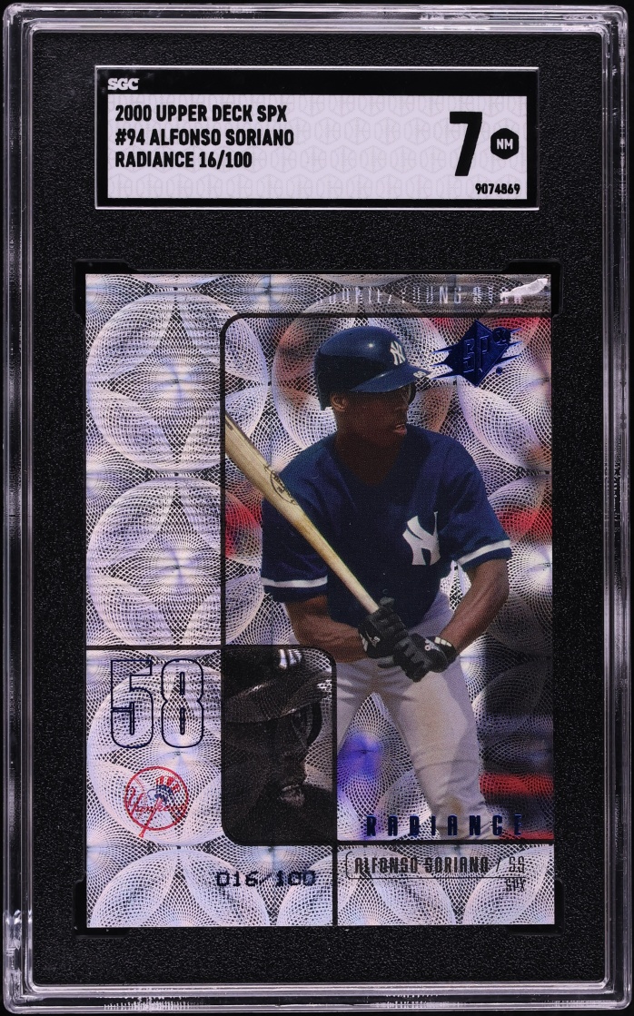 2000 SPx Radiance Alfonso Soriano ROOKIE /100 #94 SGC 7 NRMT