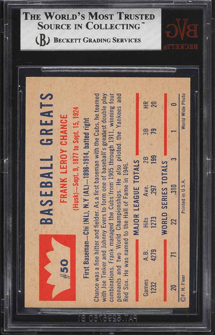 1960 Fleer Frank Chance #50 BVG 5.5 EX+