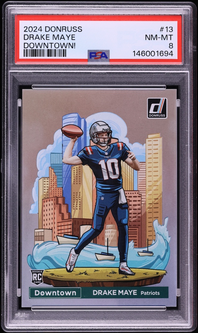 2024 Donruss Downtown Drake Maye ROOKIE #13 PSA 8 NM-MT