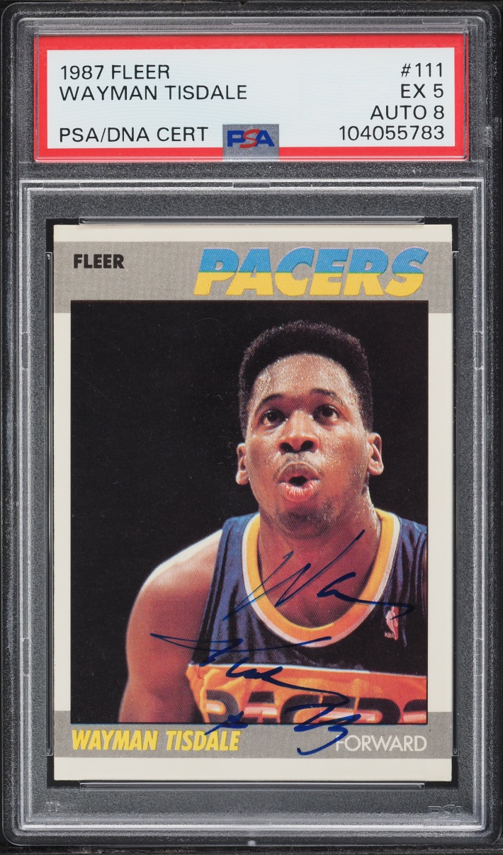 1987 Fleer Basketball Wayman Tisdale AUTO DNA 8 #111 PSA 5 EX