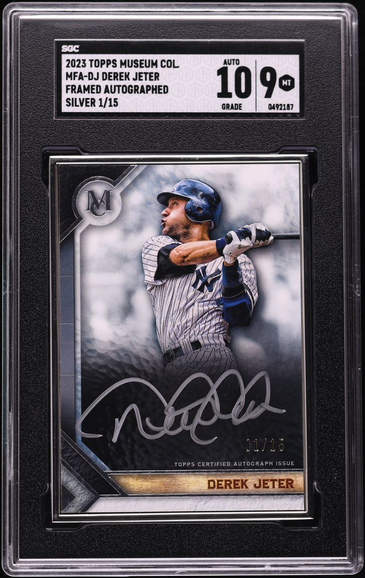 2023 Topps Museum Collection Framed Silver Derek Jeter AUTO 1/15 #MFA-DJ SGC 9 MINT
