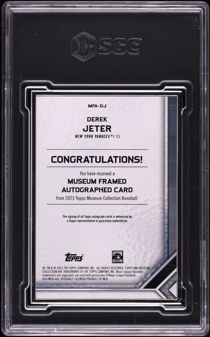 2023 Topps Museum Collection Framed Silver Derek Jeter AUTO 1/15 #MFA-DJ SGC 9 MINT