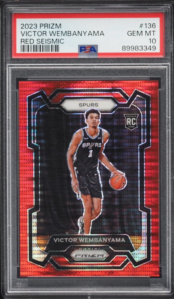 2023 Panini Prizm Red Seismic Victor Wembanyama ROOKIE /299 #136 PSA 10 GEM MINT