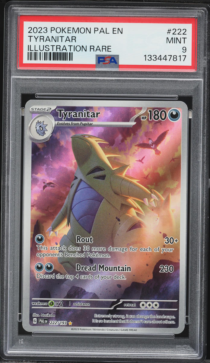 2023 Pokemon Scarlet & Violet Paldea Evolved IR Tyranitar #222 PSA 9 MINT