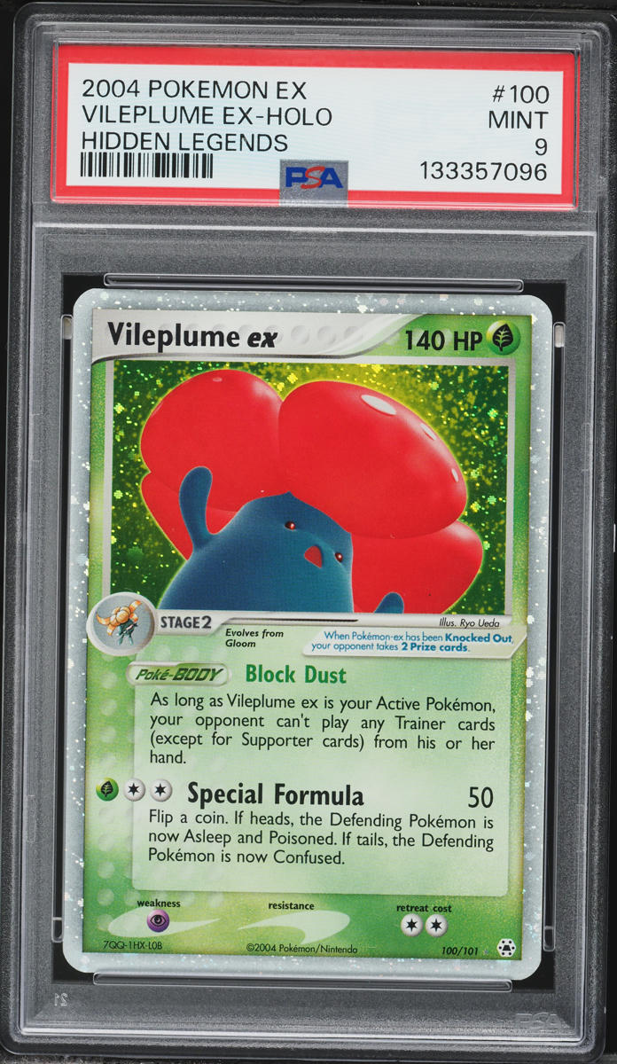 2004 Pokemon EX Hidden Legends Holo Vileplume ex #100 PSA 9 MINT