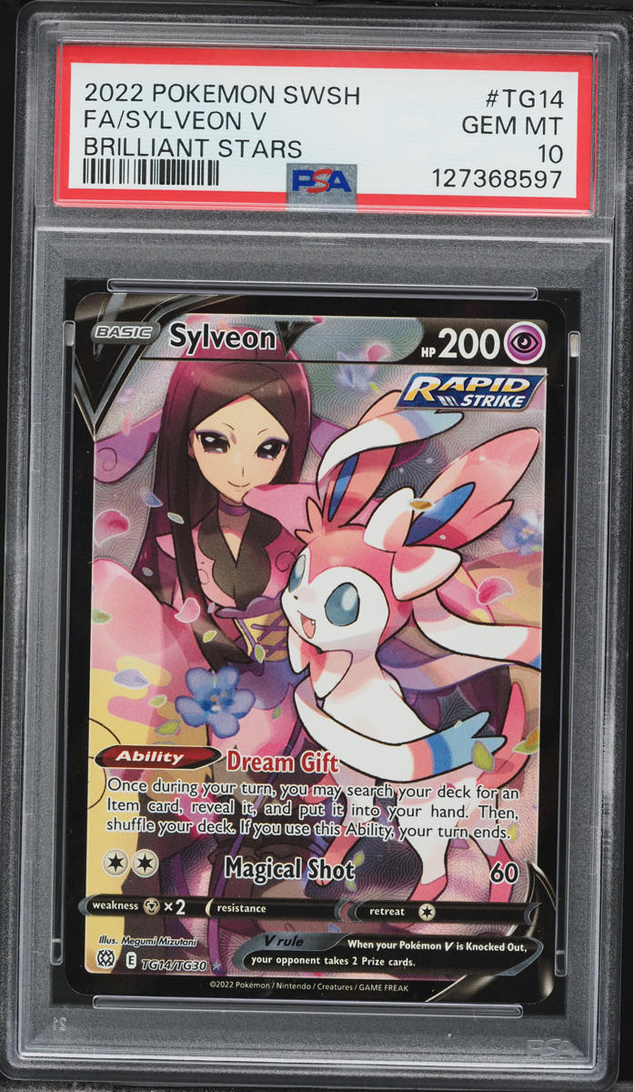 2022 Pokemon Sword & Shield Brilliant Stars CHR Sylveon V #TG14 PSA 10 GEM MINT