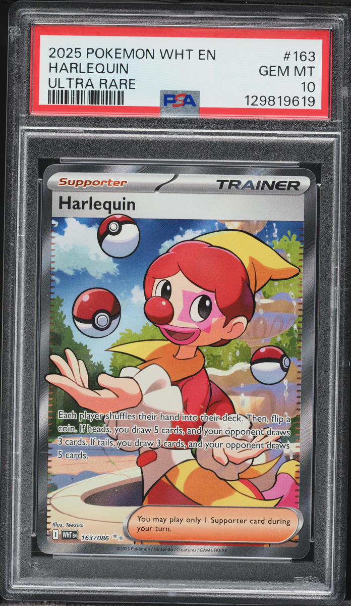 2025 Pokemon Scarlet & Violet White Flare Full Art Harlequin #163 PSA 10 GEM MINT