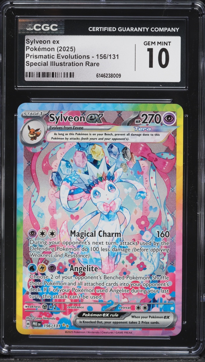 2025 Pokemon Scarlet & Violet Prismatic Evolutions SIR Sylveon Ex #156 CGC 10 GEM MINT