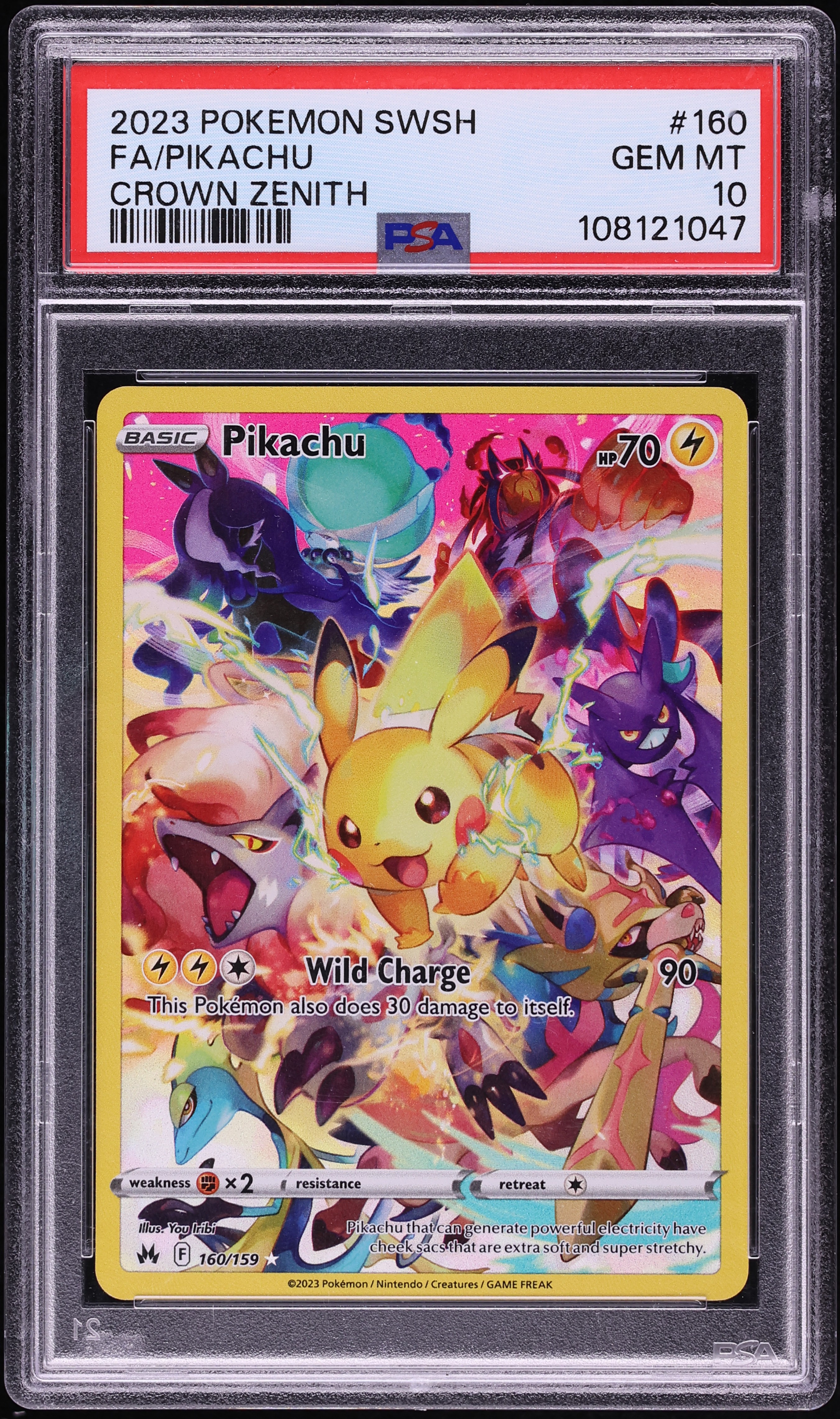 2023 Pokemon Sword & Shield Crown Zenith SEC Pikachu #160 PSA 10 GEM MINT