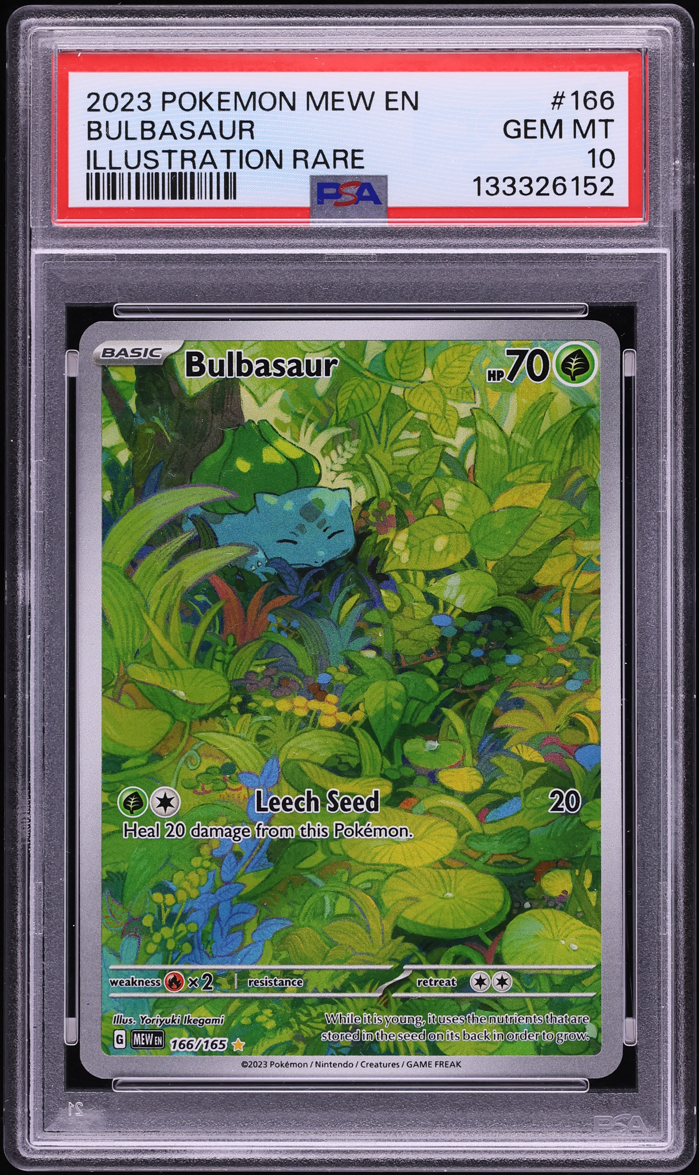 2023 Pokemon Scarlet & Violet 151 IR Bulbasaur #166 PSA 10 GEM MINT